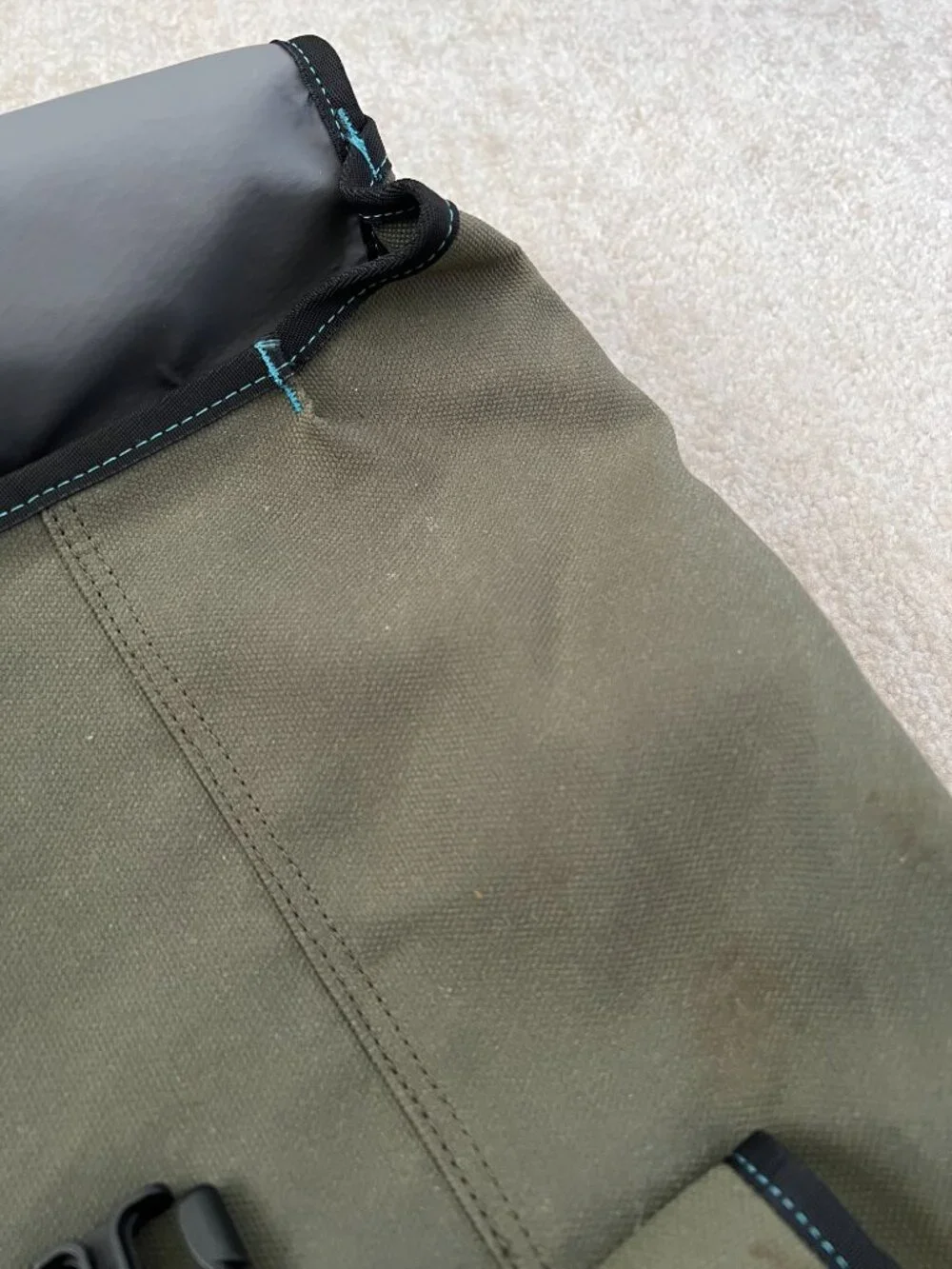 Timbuk2 Moby Laptop Backpack Olive Green Canvas Commuter Daypack School